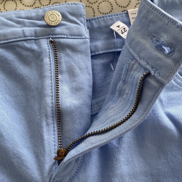 Loft Curvy High Rise Frayed Denim Cut Off Shorts Size 27 - Picture 5 of 10